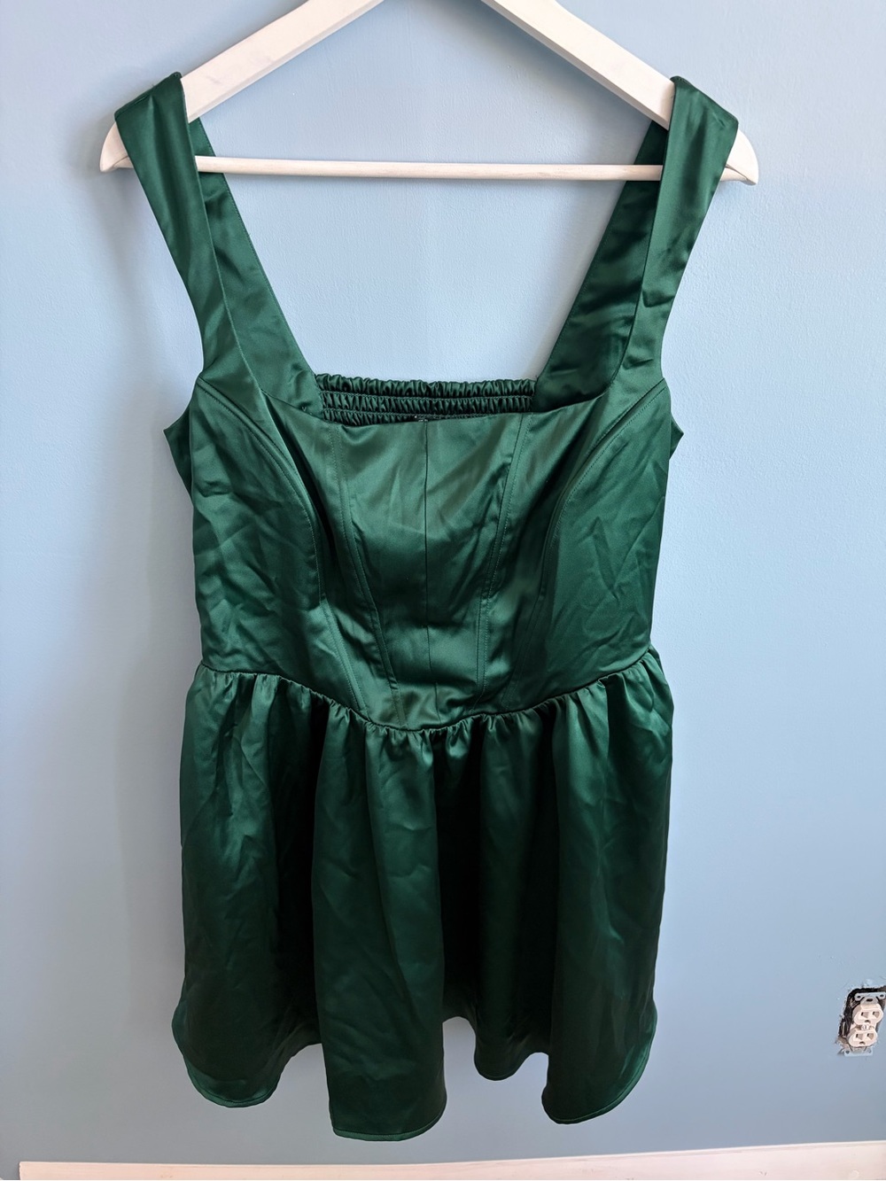 wild fable Emerald Green Satin Mini Dress